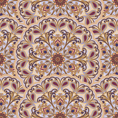 Traditional Eastern pattern of circular graphic elements.