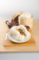 pao and chinese tea on a background.