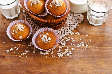 Obraz na płótnie Canvas Homemade muffins oat flour