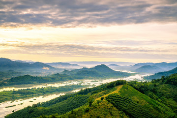 Landscape of mountain with morning sky