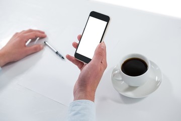 Man using mobile phone