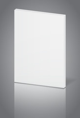 Blank white cover book on a gray background. There is an option in the vector.