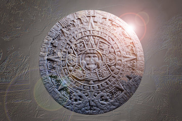 Sculpture of Ancient Mayan Calendar