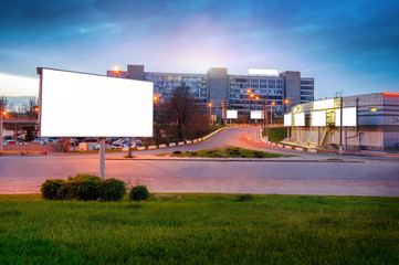 Billboard evening street mock up.