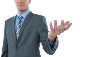Close-up of businessman gesturing
