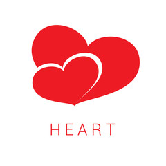 Logo Icon red hearts valentine day, medical, wedding
