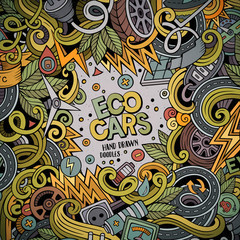 Cartoon doodles electric cars frame design