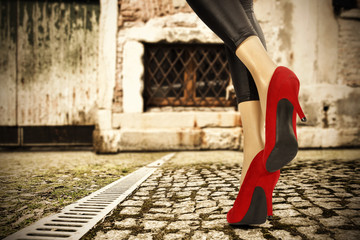Fototapeta na wymiar woman legs and heels 