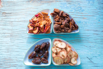 Dried fruits on a platter