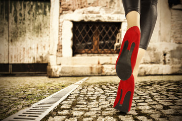 Fototapeta na wymiar woman legs and heels 