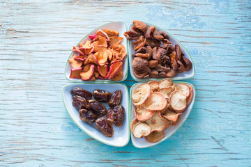 Dried fruits on a platter