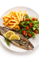 Fish dish - roasted trout with vegetables 