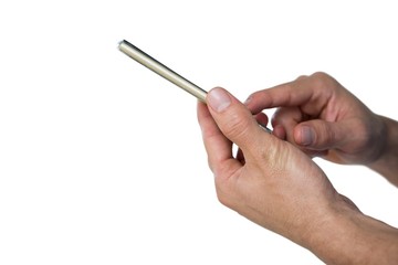 Hand using mobile phone
