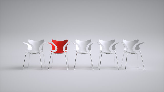 Chairs arranged for a meeting - 3D Rendering