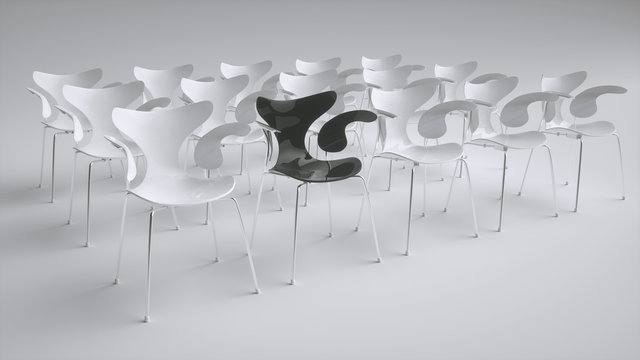 Chairs arranged for a meeting - 3D Rendering