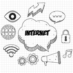 Internet Icons / Doodle style