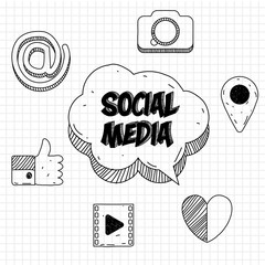 Social Media Icons / Doodle style