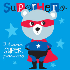 Fototapeta premium superhero teddy bear animal vector illustration