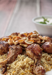 Vertical Chicken Mandi with Yougurt