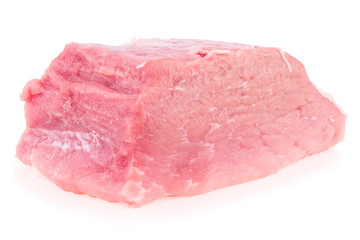 Fresh raw pork meat isolated white background.