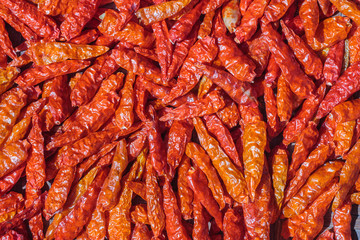 dried chilli top view