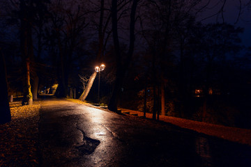 Cichy park w środku miasta straszy wielu ludzi, szczególnie jesienią i zimą © toxicray