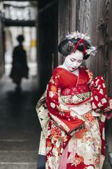  Portrait of  a Maiko geisha in Gion Kyoto - 132212196