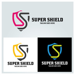 Super shield logo design template ,Letter S logo design concept ,Vector illustration