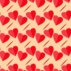 Heart and line seamless pattern