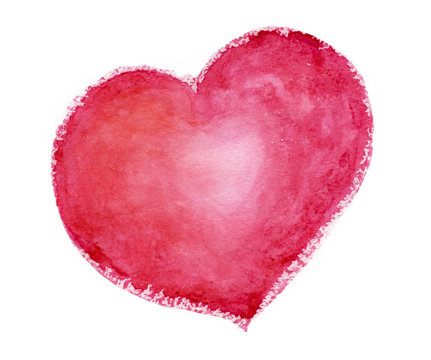 pink heart watercolour. love, relationship, art, painting