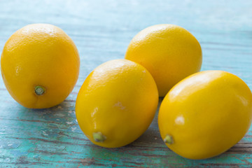 Lemons on a blue background