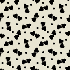 Heart and circle seamless pattern