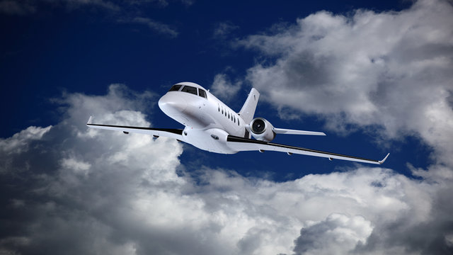 Privatjet in den Wolken