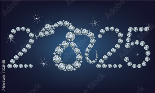 &quot;Happy new year 2025 creative greeting card with Snake made up a lot of