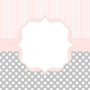 Invitation card in soft pink and gray