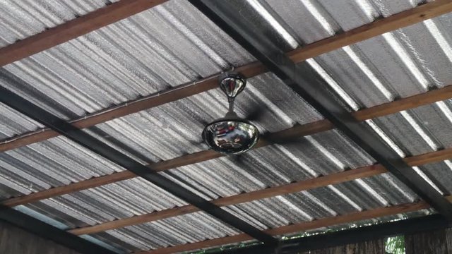 Turned on vintage ceiling electric fan, stock video