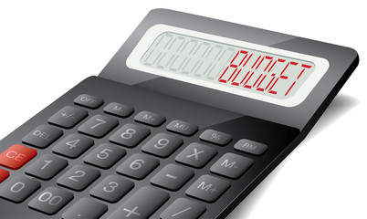 Budget concept on 3d calculator, vector illustration