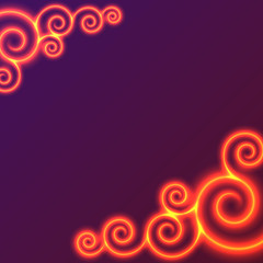 Yellow and red swirls of flame. background, bright design element with space for text