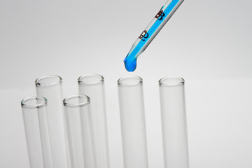 Laboratory test tube in the laboratory with a liquid