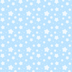 ファンシーでかわいい　星とキラキラの幻想的なパステルカラーシームレスパターン　水色