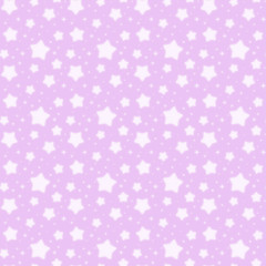 ファンシーでかわいい　星とキラキラの幻想的なパステルカラーシームレスパターン　紫色