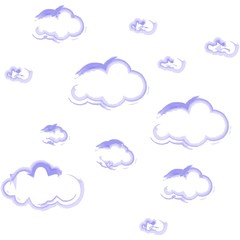Blue sky with clouds, vector seamless background