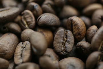 コーヒー豆のクローズアップ