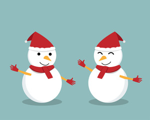 Isolated Happy Snowman for presentation, vector