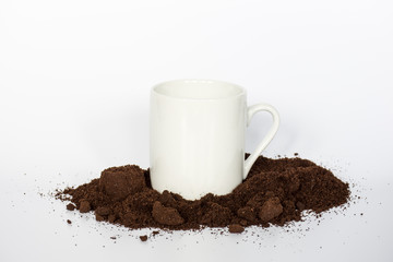cup and coffee grounds