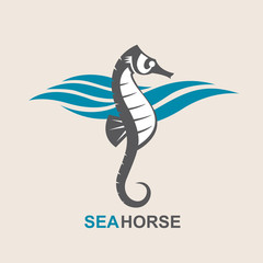 image of sea horse and ocean waves