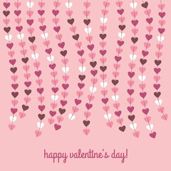 Happy valentines day card with hanging hearts - 132218921