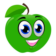 Vector Illustration of Green Apple Mascot