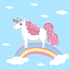 Cute card with unicorn