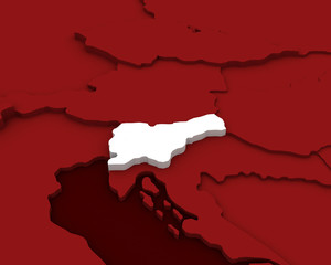 slovenia map 3D illustration